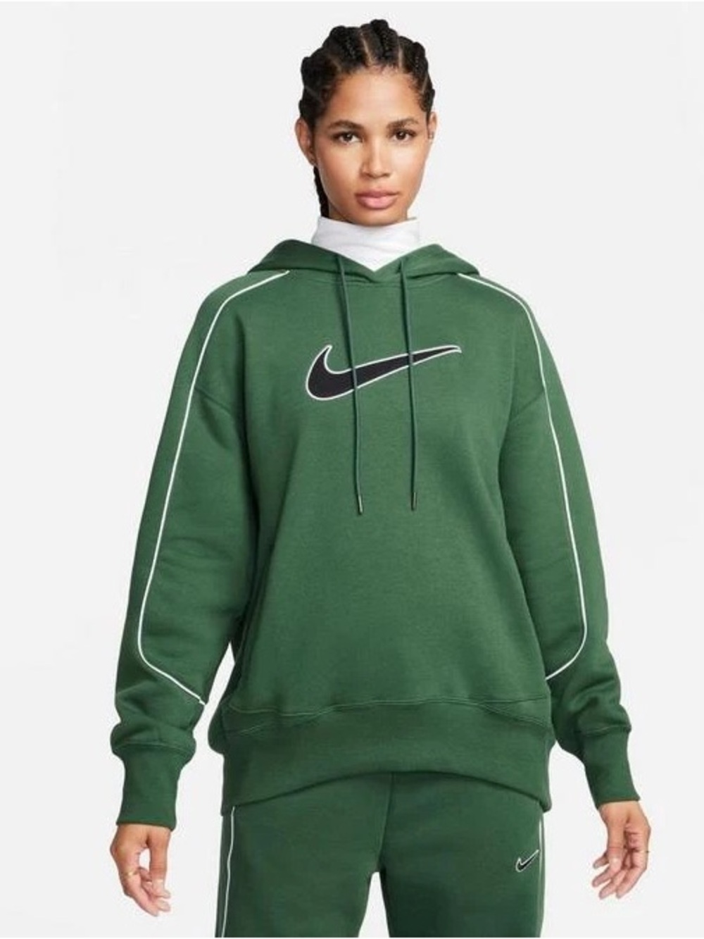 Green Nike Sportswear Street Boyfriend Pullover Hoodie